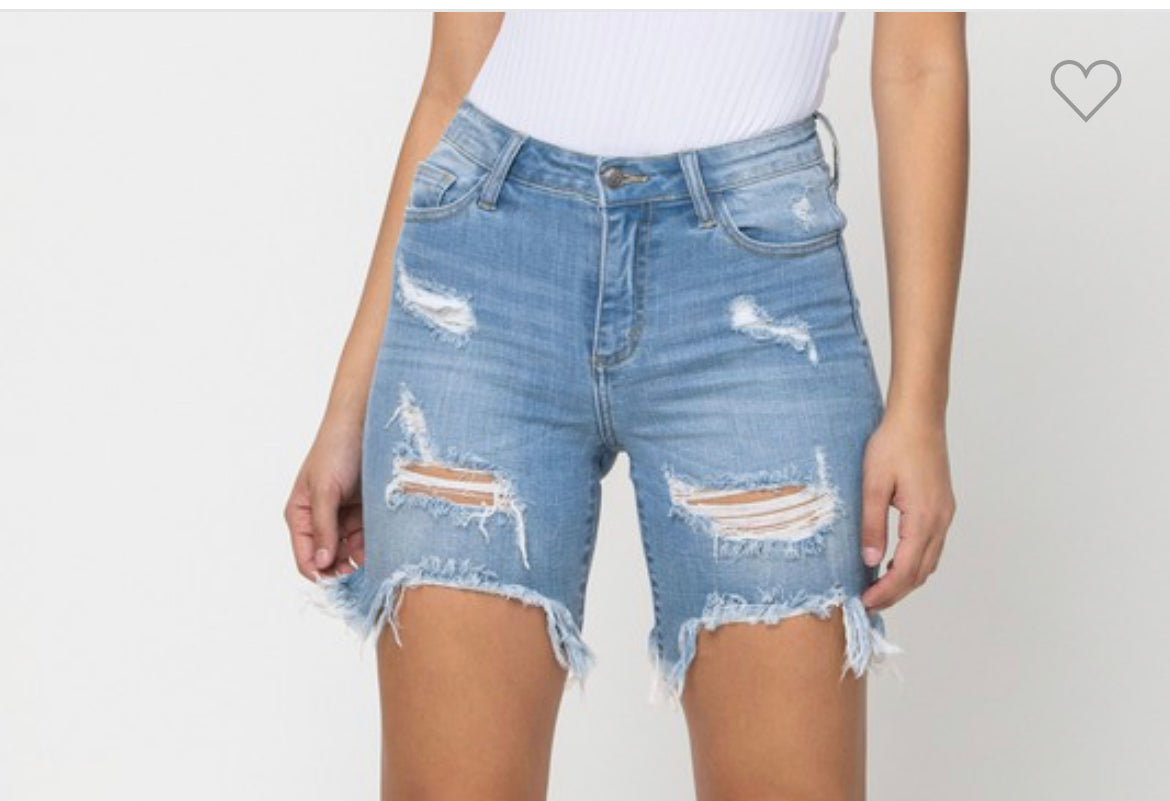 Bermuda distressed store jean shorts