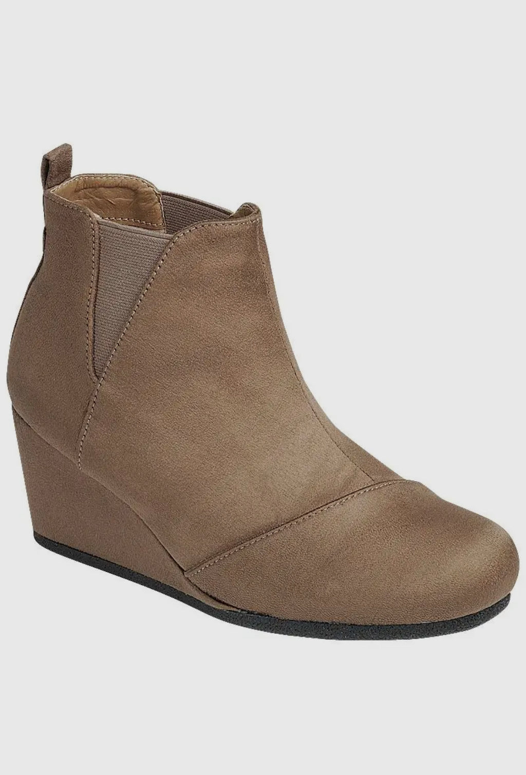 Taupe Faux Suede Wedge