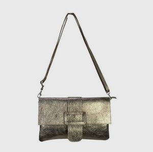 Gold Metallic Leather Shoulder Bag