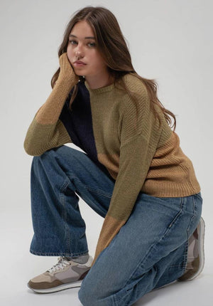 Angelina Color Block Knit Pullover