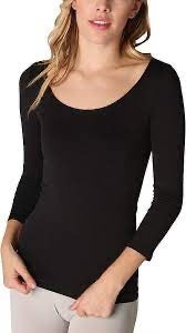 Black Fitted 3/4 Sleeve Top