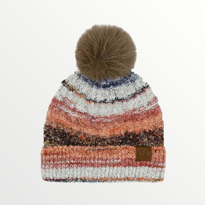 Taupe Multi Color Space Dye Beanie