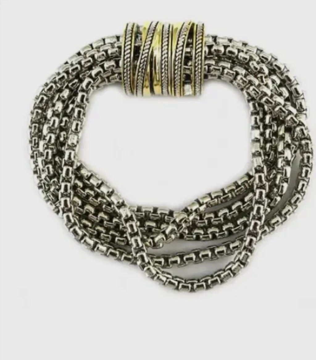 Multi Strand Box Chain Style Bracelet