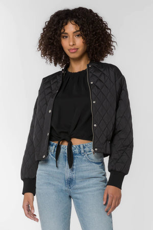 Sakura Black Bomber Jacket