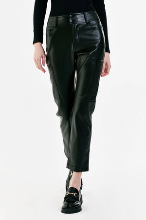 Brooklyn Black Vegan Cargo Cropped Pant