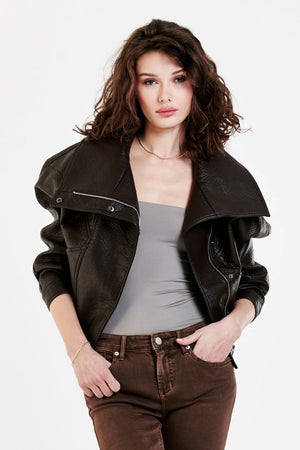 Kingston Coffee Vegan Leather Jacket