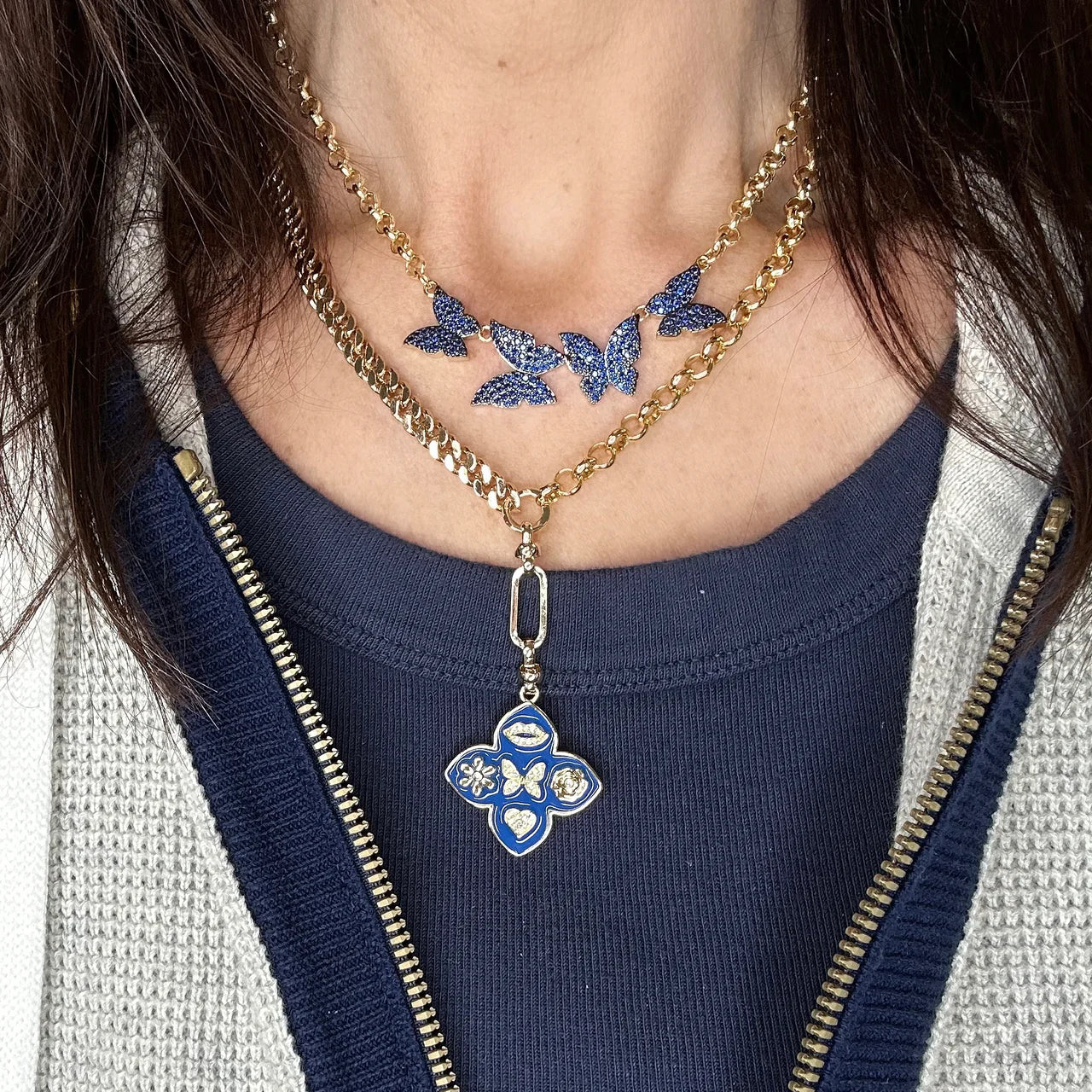 Blue Butterfly Necklace