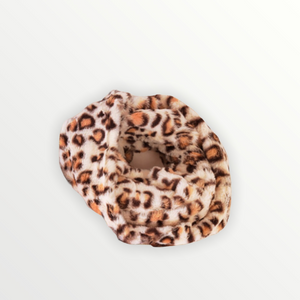 Ivory Faux Fur Leopard Infinity Scarf