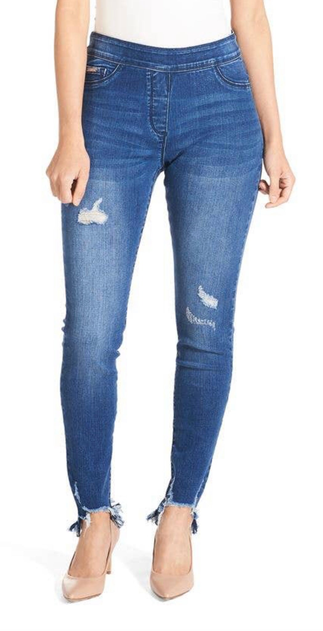 Fringe bottom skinny on sale jeans