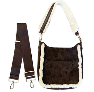 Shelly Faux Suede Crossbody - Coffee