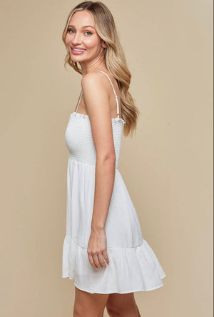 Smocked White Dress