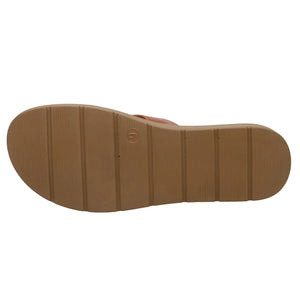 Cognac Vegan Leather Slide Sandal