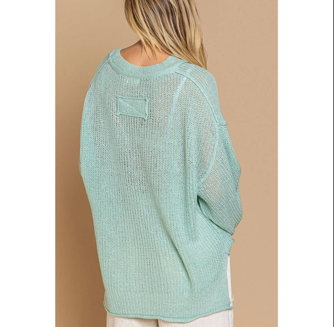 Aqua Thin Knit Sweater