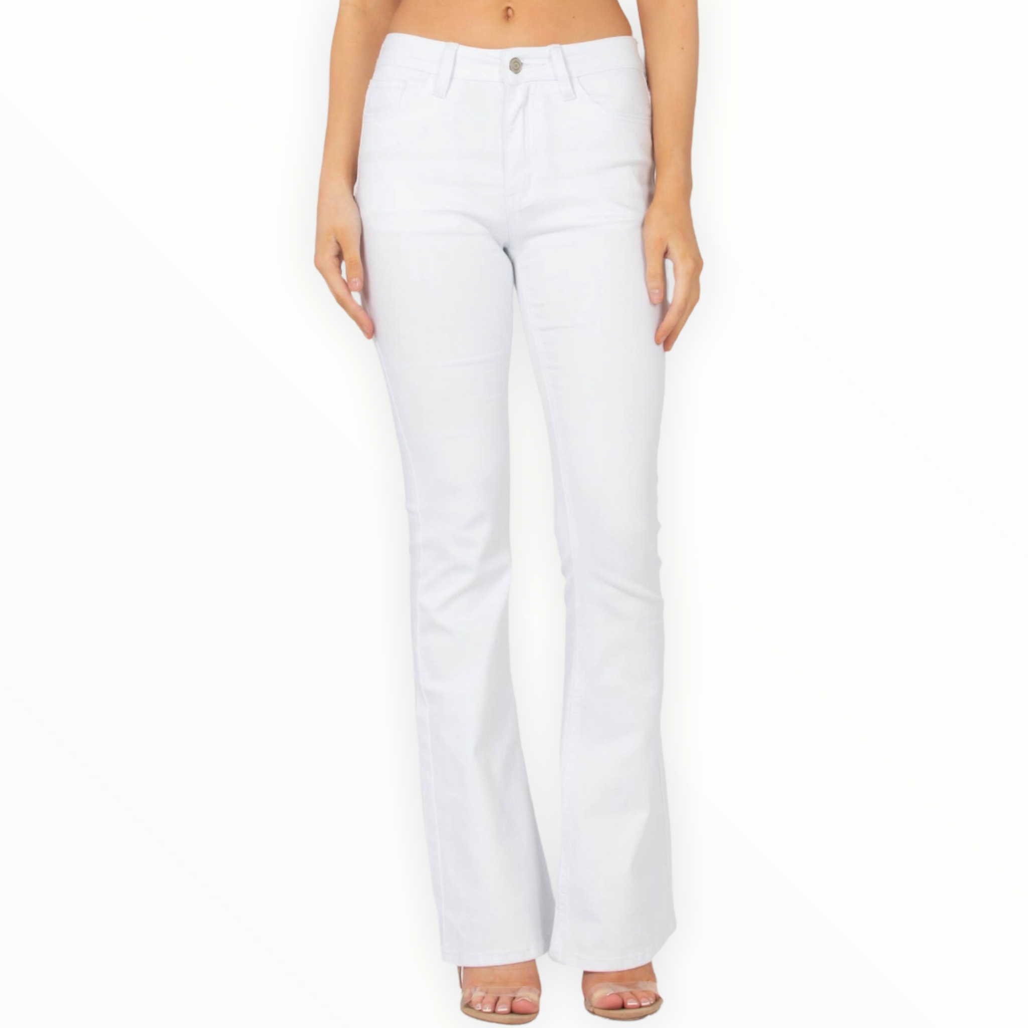 Fabulous White Stretch Flare Jeans