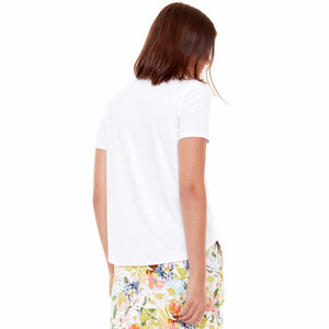 Bamboo Short Sleeve Top in White