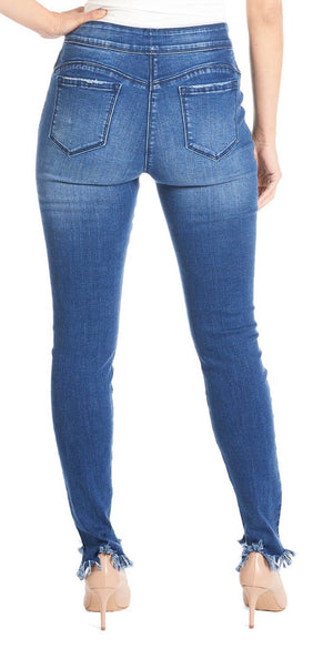 OMG Distressed Skinny Jean - Cutout Fringe Bottom