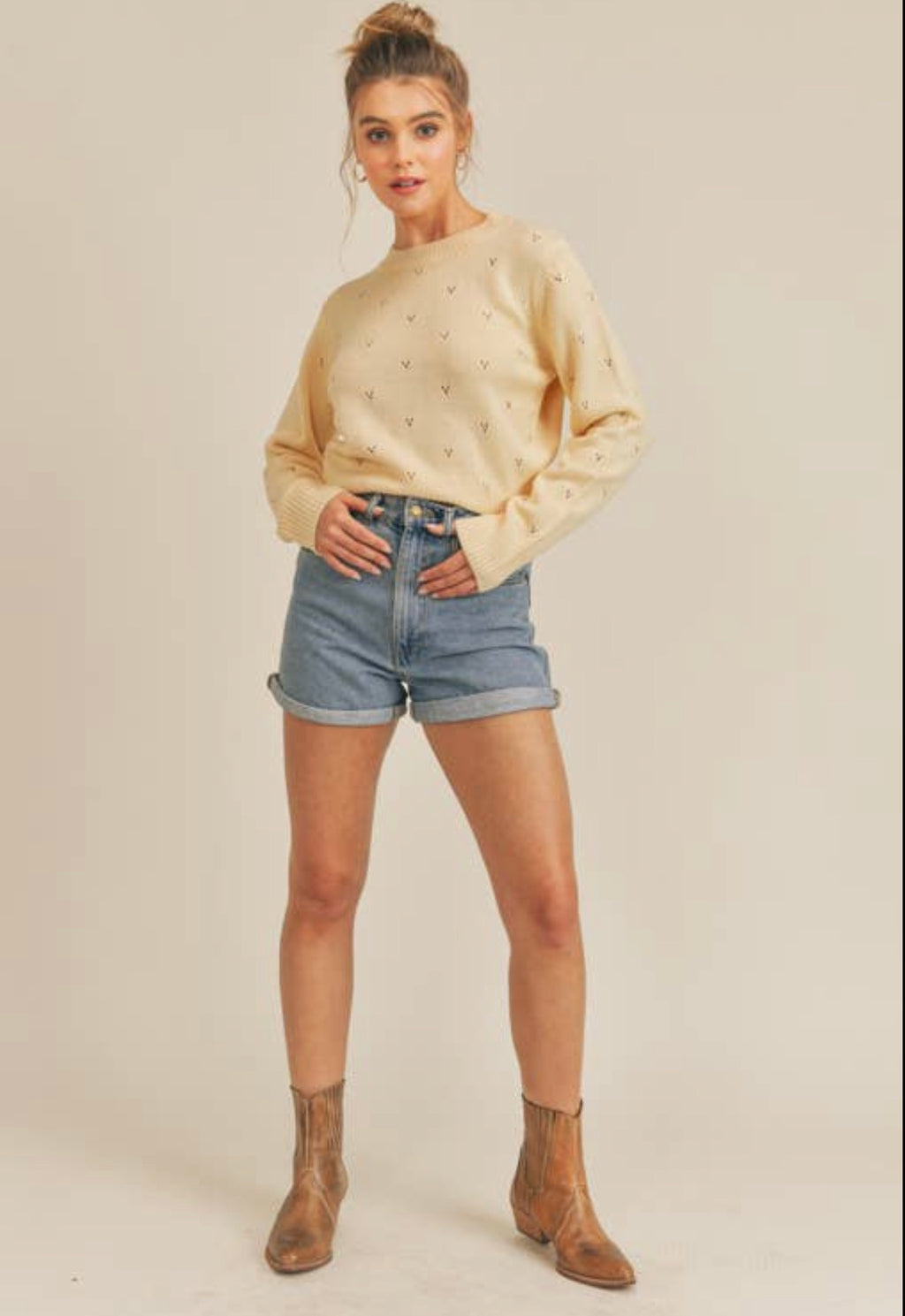 Pointelle Knit Sweater